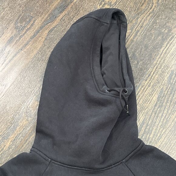 Nike Hoodie Sweatshirt Women L Black Rally Funnel Neck Metal Foil Swoosh Pouch - Picture 8 of 12